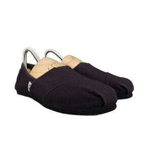 Toms Shoes Womens 6.5 Slip On Flats Loafer Casual Lifestyle Canvas Black Comfort